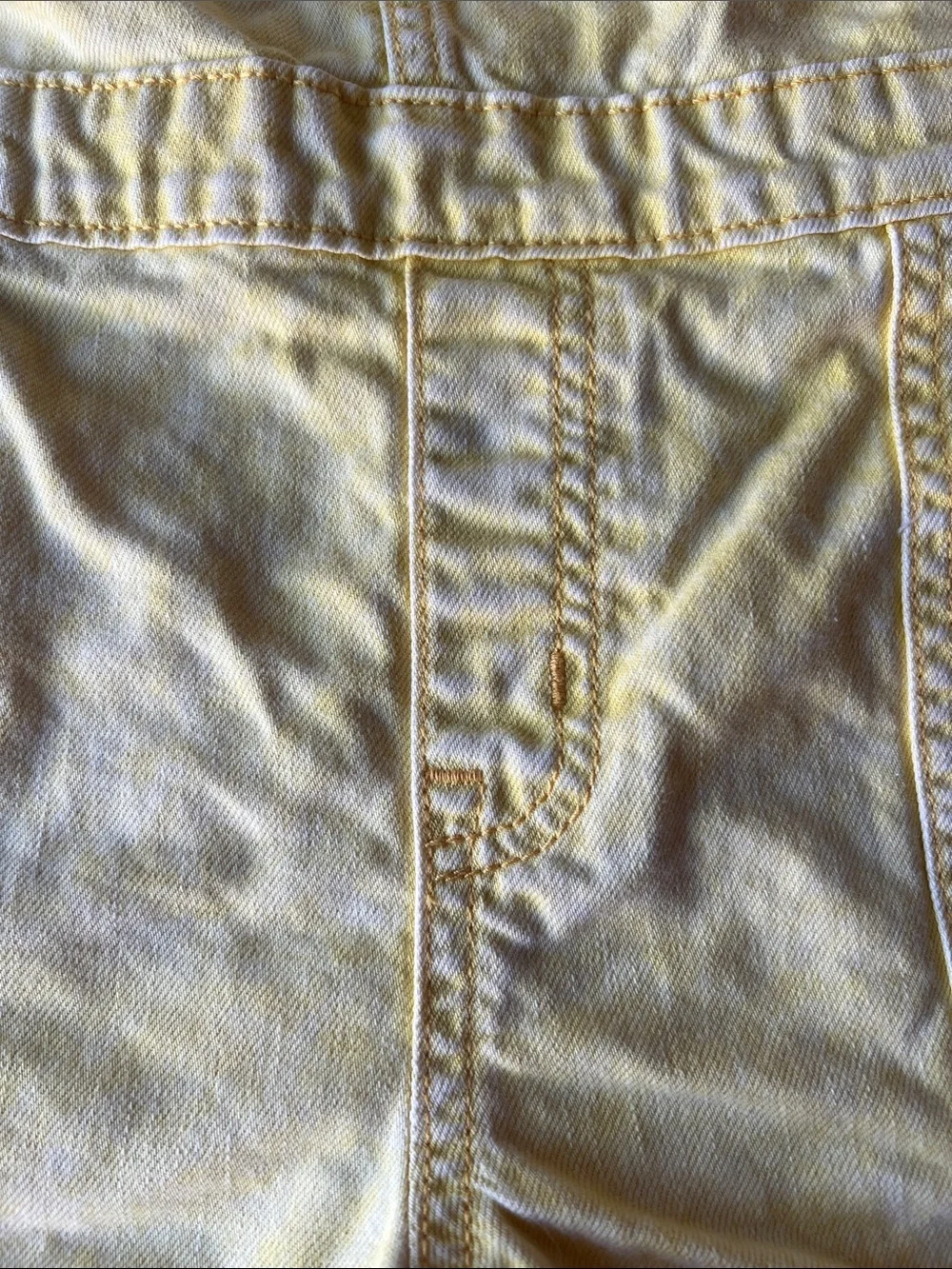 GAP Bright Yellow Denim Short Overalls